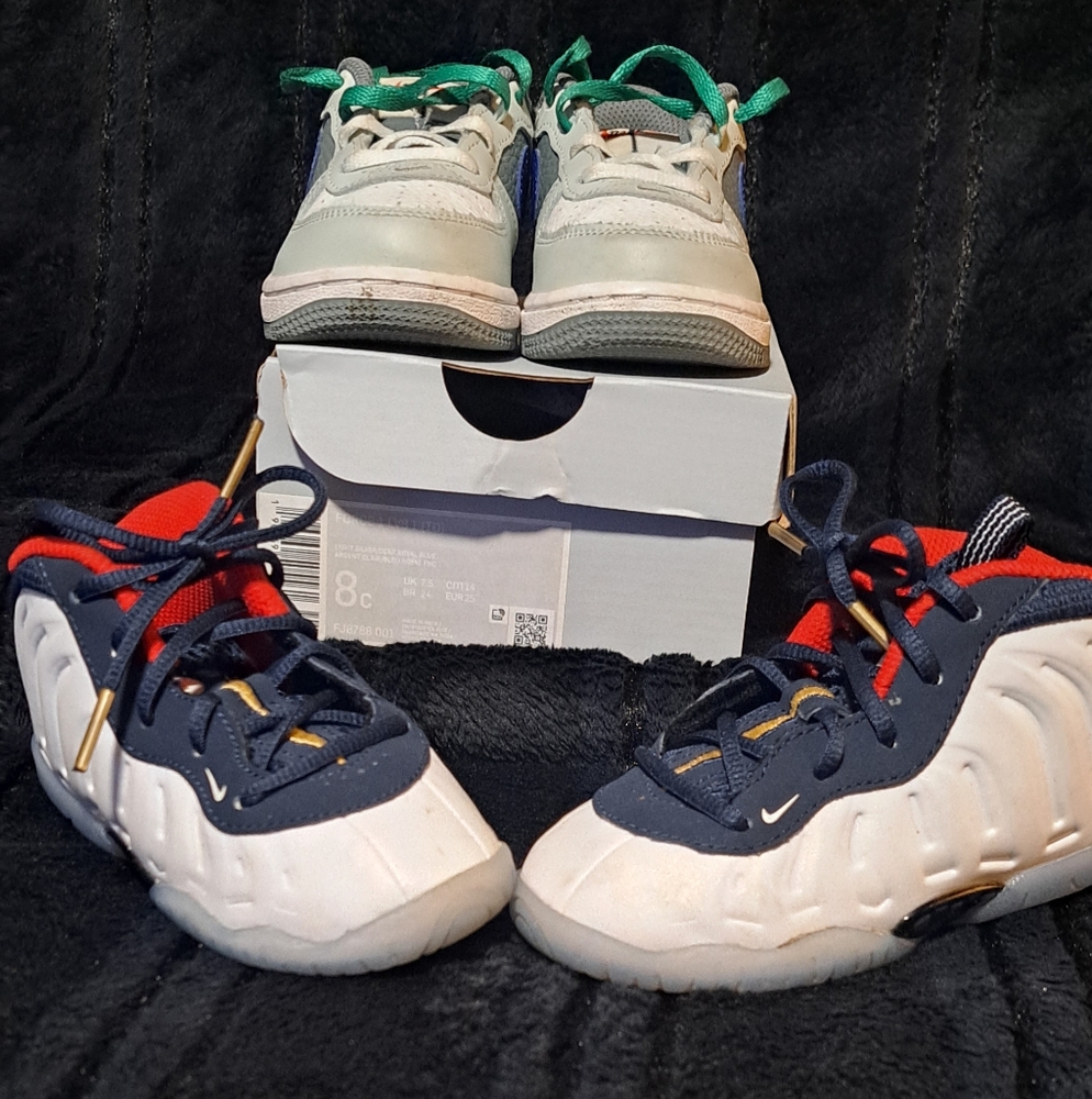 Kids Navy and Red Sneakers